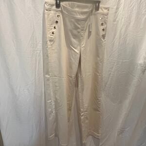 NWT Chico's Pull On Wide Leg Jeans Cream Size 4T / 20Tall Stretch